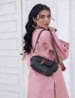 Mini Flap Crossbody Bag Black - Image 9